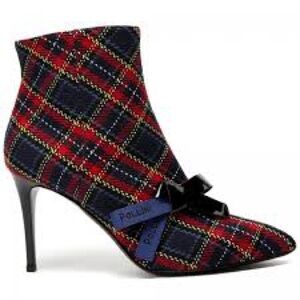 Pollini plaid ankle boot